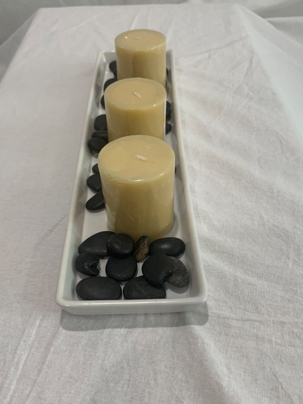 IKEA Stilren Decorative Bowl Ceramic Gray Ribbed Centerpiece Plate Minimal